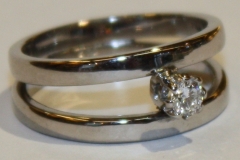 Dobbel ring m diamant